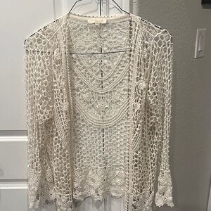 Elegant Cream Crochet Women Top